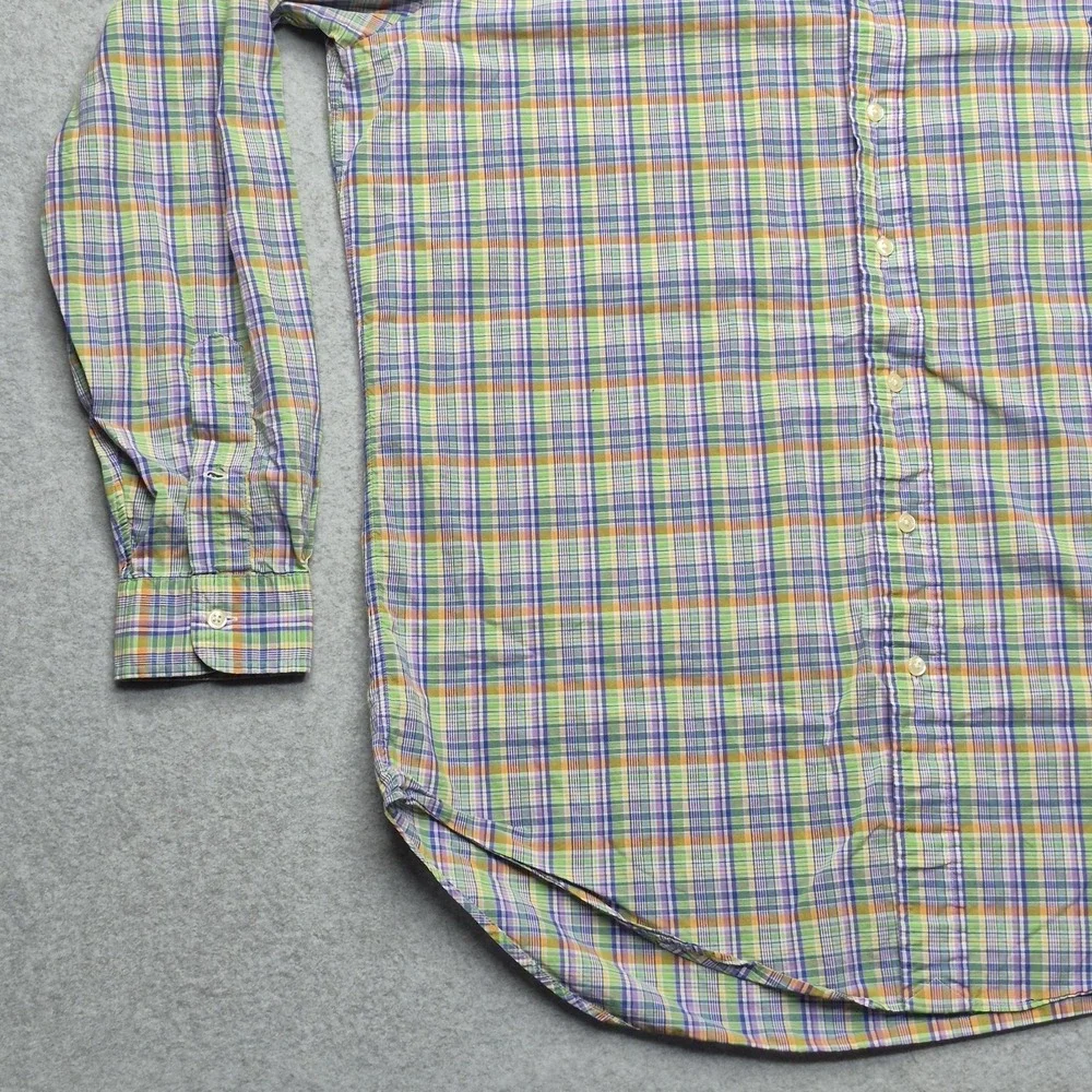 Polo Ralph Lauren Shirt Mens L Tall LT Classic Fit Plaid Long Sleeve Cotton